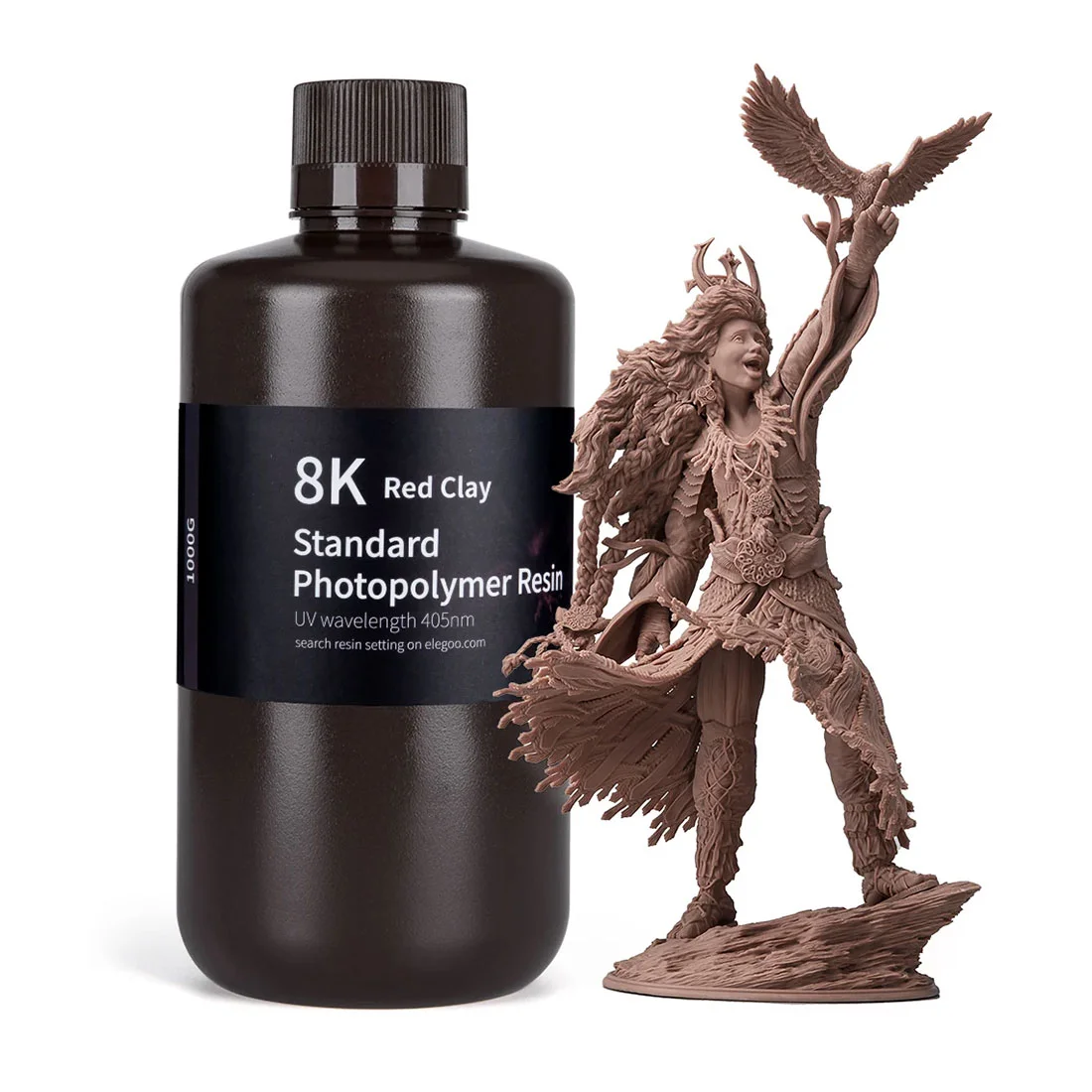 Смола за 3D принтер Elegoo Resin 8K, 1 kg, червена глина