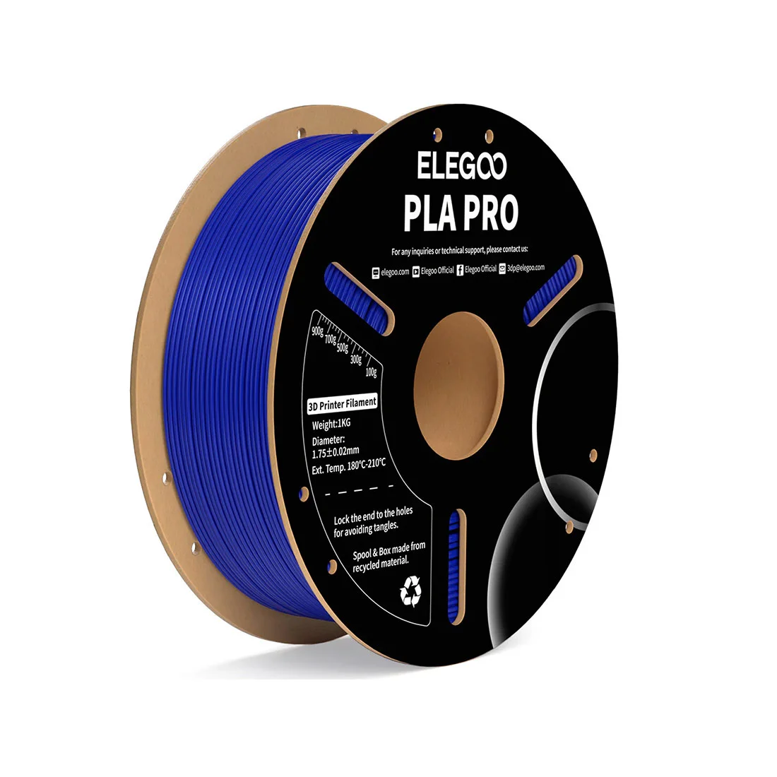 Филамент за 3D принтер Elegoo PLA Pro, 1.75 mm, 1 kg, син