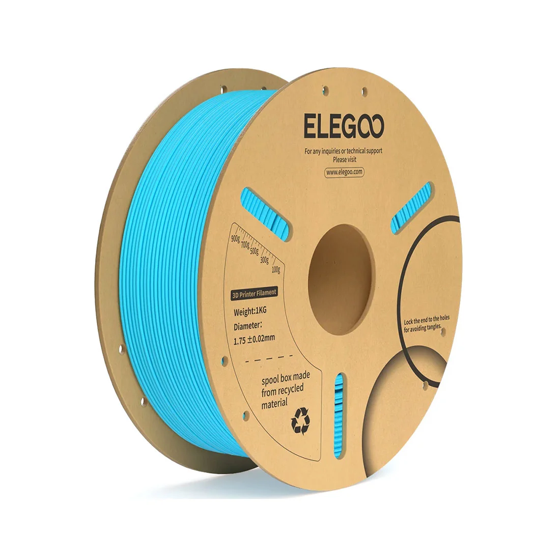 Филамент за 3D принтер Elegoo PLA+, 1.75 mm, 1 kg, небесносин