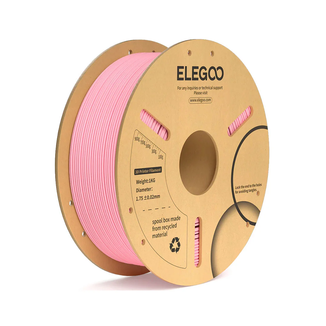 Филамент за 3D принтер Elegoo PLA+, 1.75 mm, 1 kg, розов