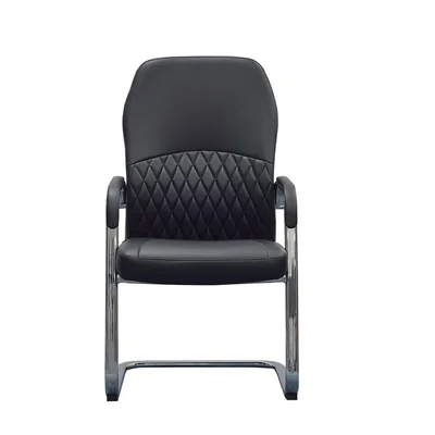 Посетителски стол RFG CRONO M, екокожа, до 150 kg, черен, 2 броя в комплект