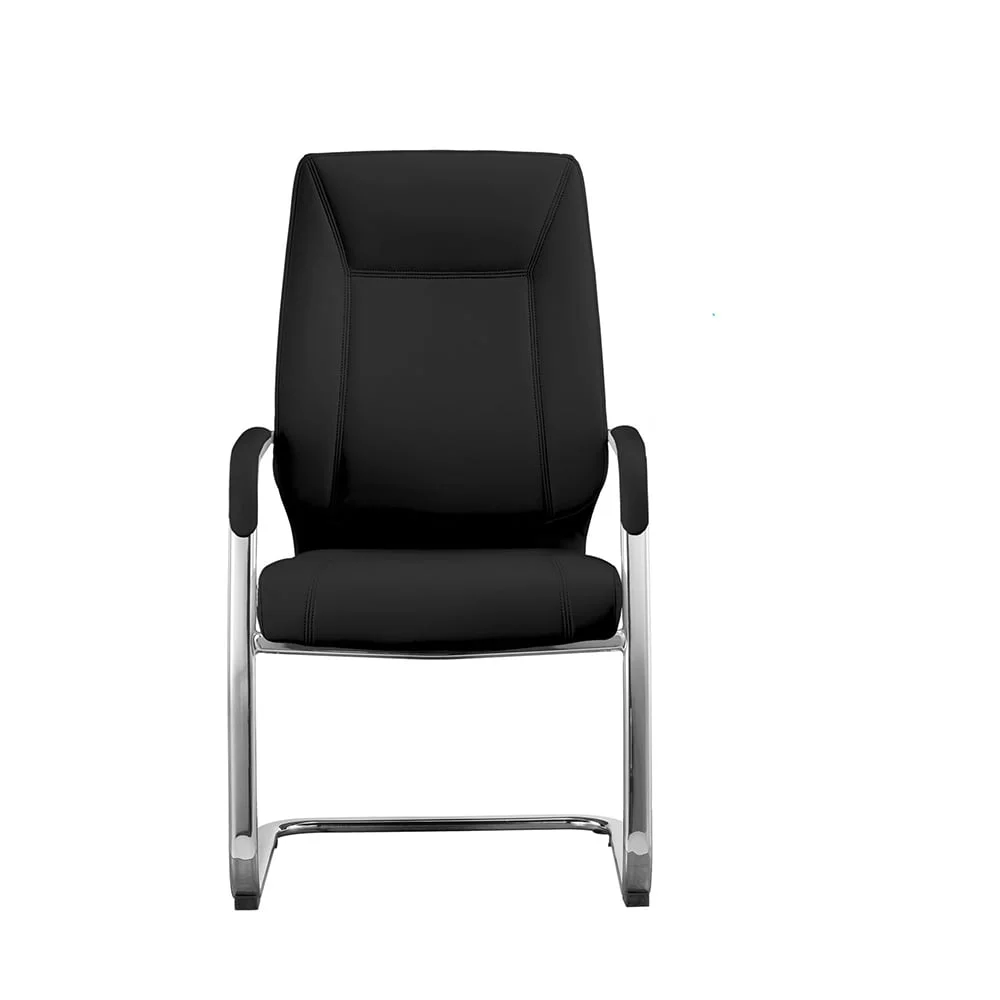 Посетителски стол RFG VINCI M, екокожа, до 150 kg, черен, 2 броя в комплект