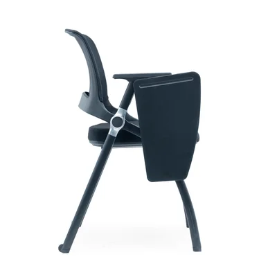 Посетителски стол RFG Swiss Table M, дамаска и меш, до 120 kg, черна седалка, черна облегалка, 2 броя в комплект