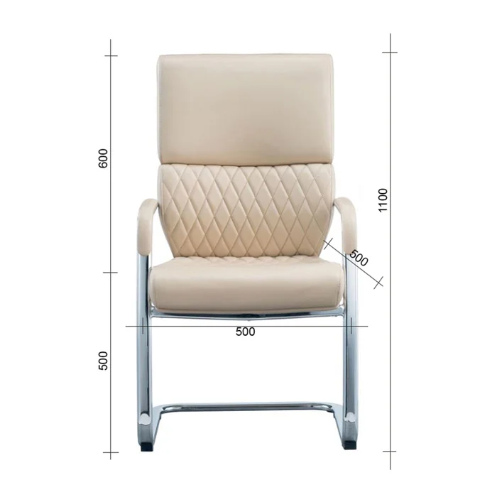 Посетителски стол RFG GRANDE M, екокожа, метална основа, до 150 kg, бежов