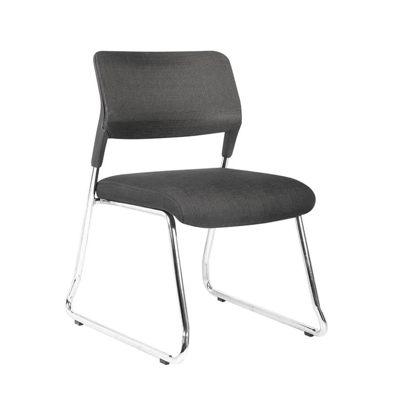 Посетителски стол RFG Evo 4S M, текстил, метална основа, до 120 kg, черен