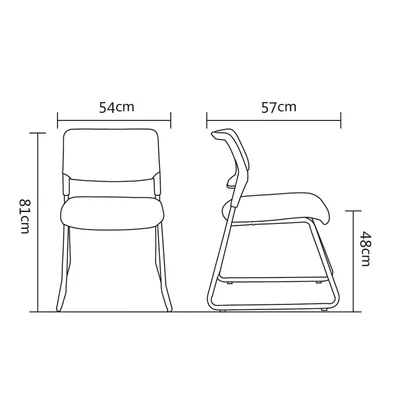 Посетителски стол RFG Evo 4S M, текстил, метална основа, до 120 kg, черен