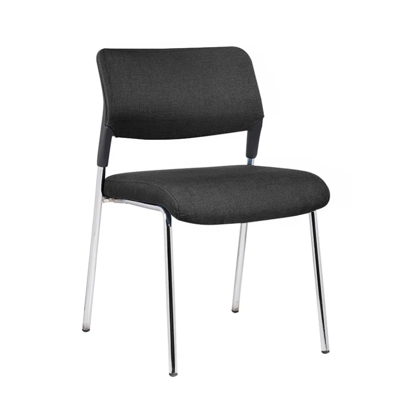 Посетителски стол RFG Evo 4L M, текстил, метална основа, до 120 kg, черен