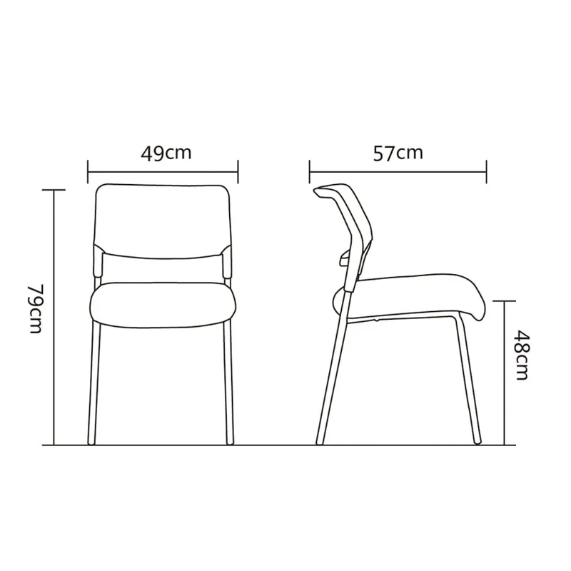 Посетителски стол RFG Evo 4L M, текстил, метална основа, до 120 kg, черен