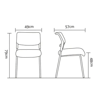 Посетителски стол RFG Evo 4L M, текстил, метална основа, до 120 kg, сив