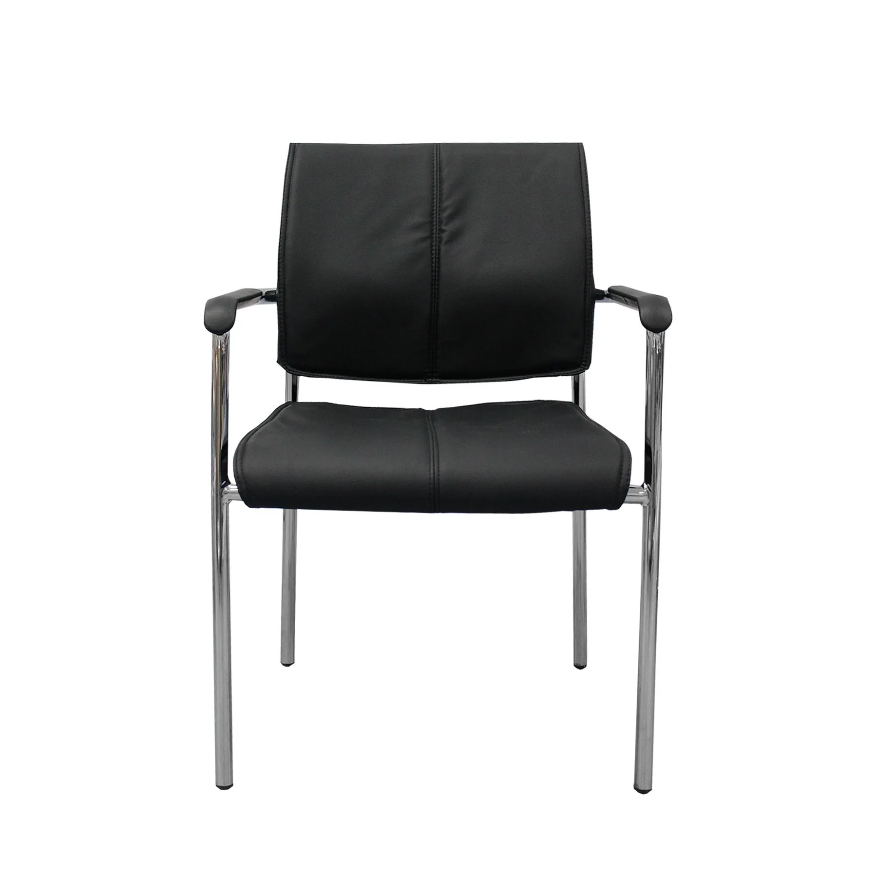 Посетителски стол RFG Flash M, екокожа, метална основа, до 120 kg, черен
