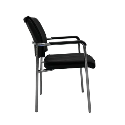 Посетителски стол RFG Flash M, екокожа, метална основа, до 120 kg, черен