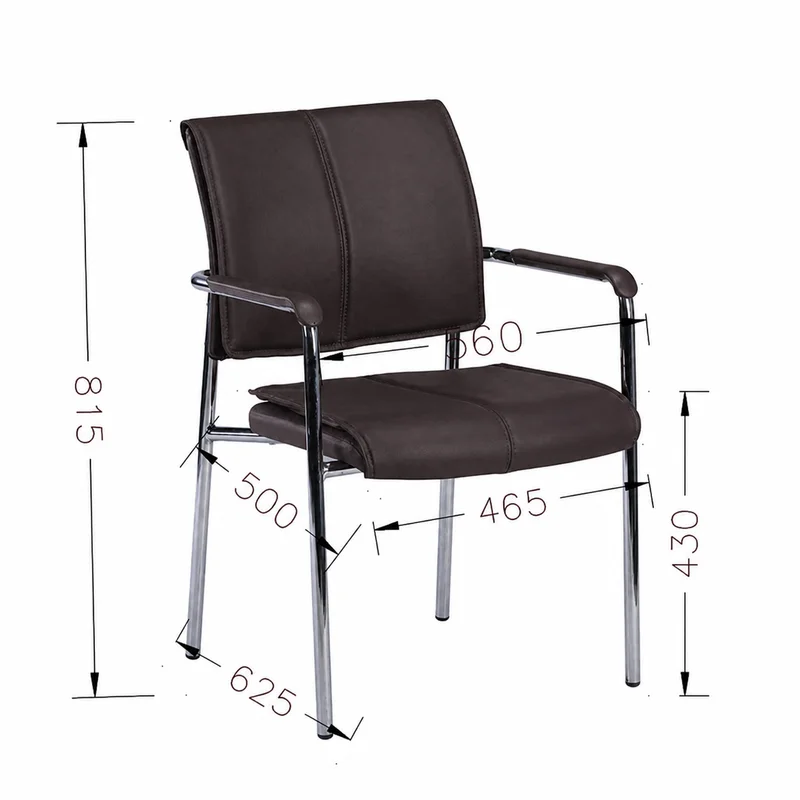 Посетителски стол RFG Flash M, екокожа, метална основа, до 120 kg, кафяв