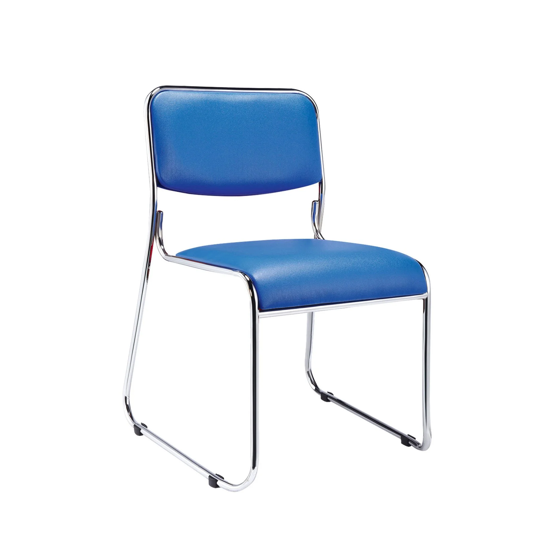 Посетителски стол RFG Axo M, екокожа, метална основа, до 120 kg, син