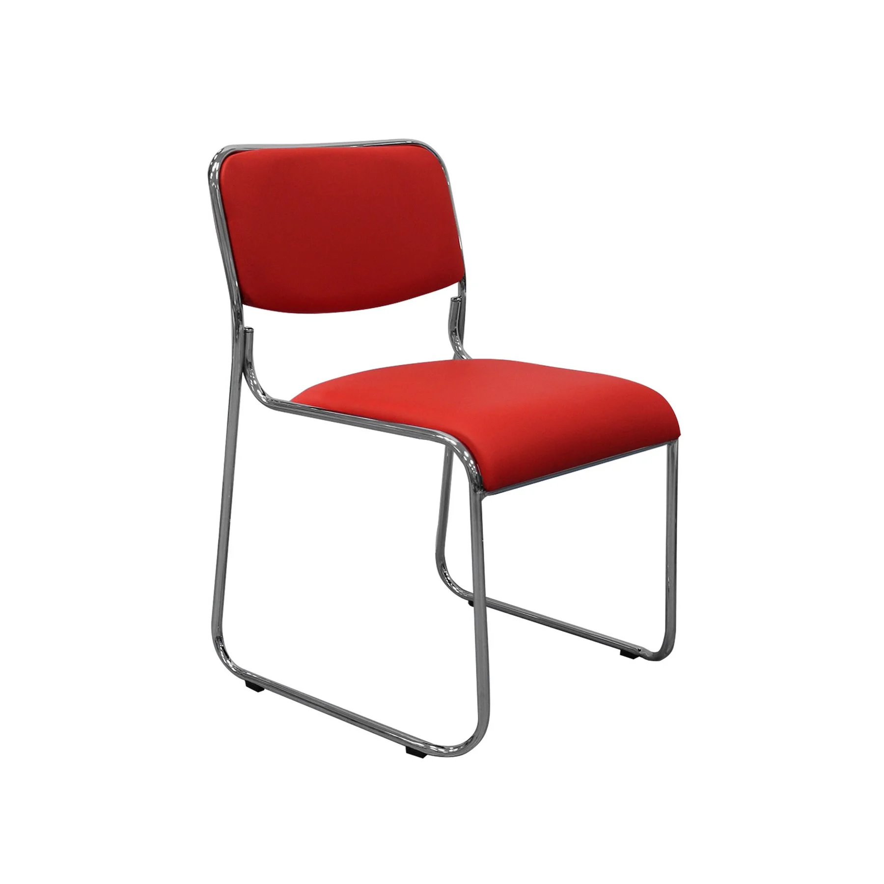 Посетителски стол RFG Axo M, екокожа, метална основа, до 120 kg, червен