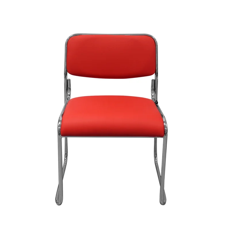 Посетителски стол RFG Axo M, екокожа, метална основа, до 120 kg, червен