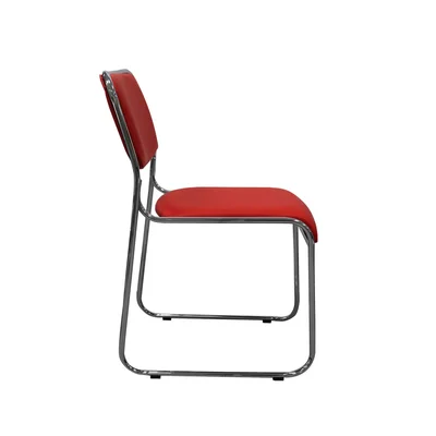 Посетителски стол RFG Axo M, екокожа, метална основа, до 120 kg, червен