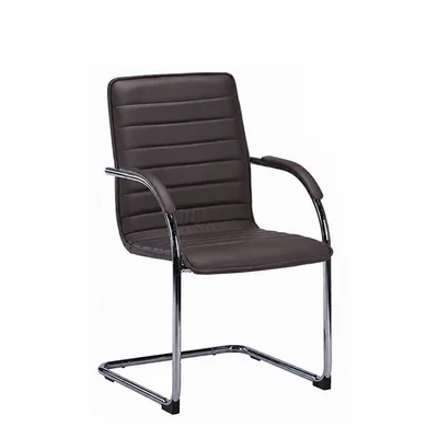 Посетителски стол RFG Sky M, екокожа, метална основа, до 120 kg, кафяв