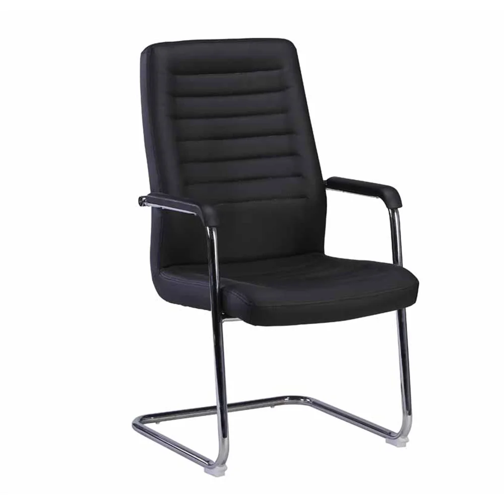 Посетителски стол RFG Sit M, екокожа, метална основа, до 120 kg, черен