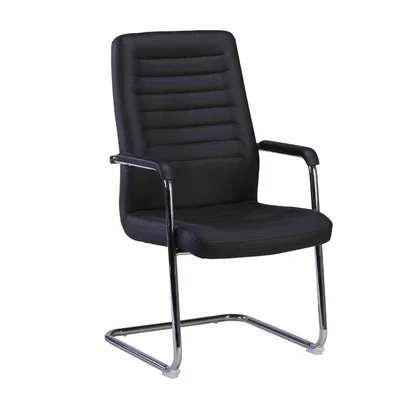 Посетителски стол RFG Sit M, екокожа, метална основа, до 120 kg, черен