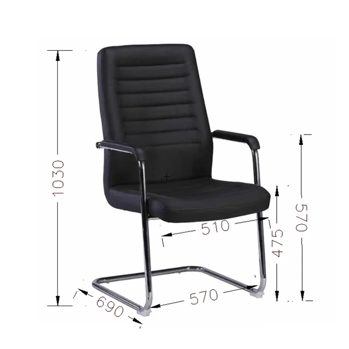 Посетителски стол RFG Sit M, екокожа, метална основа, до 120 kg, черен