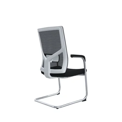 Посетителски стол RFG Snow M, дамаска и меш, до 120 kg, черна седалка, черна облегалка, 2 броя в комплект