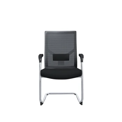 Посетителски стол RFG Snow M, дамаска и меш, до 120 kg, черна седалка, черна облегалка