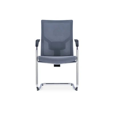 Посетителски стол RFG Snow Black M, дамаска и меш, до 120 kg, светлосива седалка, светлосива облегалка, 2 броя в комплект