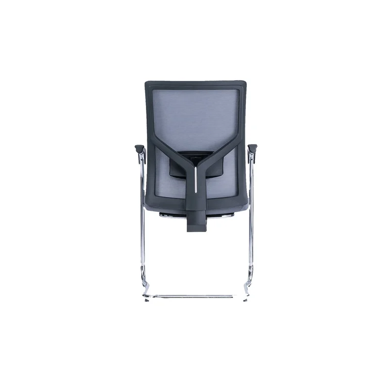 Посетителски стол RFG Snow Black M, дамаска и меш, до 120 kg, светлосива седалка, светлосива облегалка, 2 броя в комплект