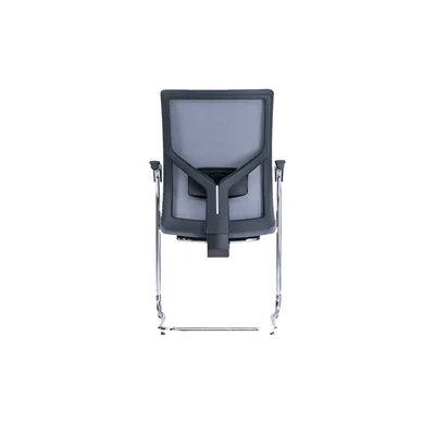 Посетителски стол RFG Snow Black M, дамаска и меш, до 120 kg, светлосива седалка, светлосива облегалка, 2 броя в комплект
