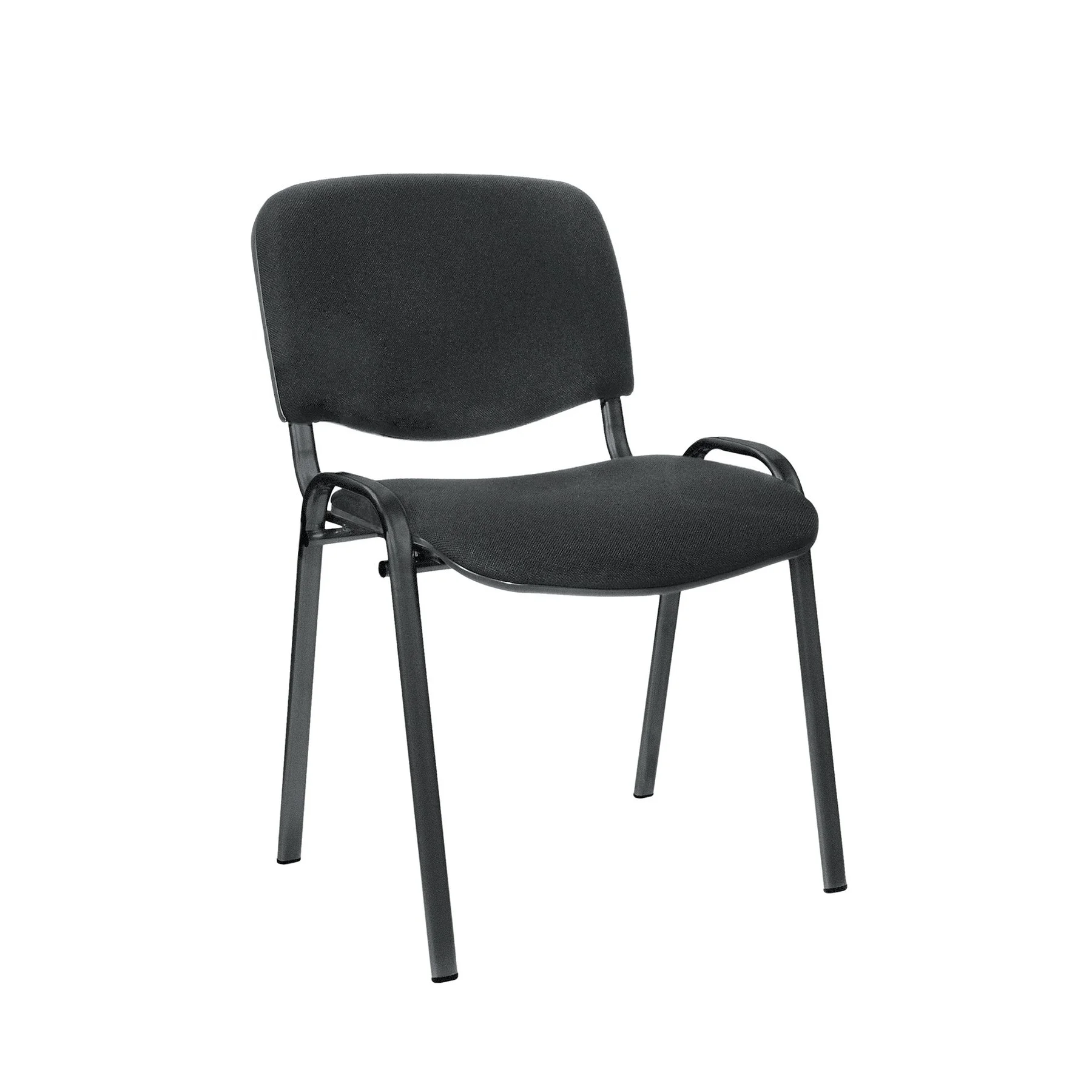 Посетителски стол Iso Black, текстил, метална основа, до 120 kg, черен