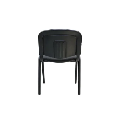 Посетителски стол ISO Black, текстил, метална основа, до 120 kg, тъмносив