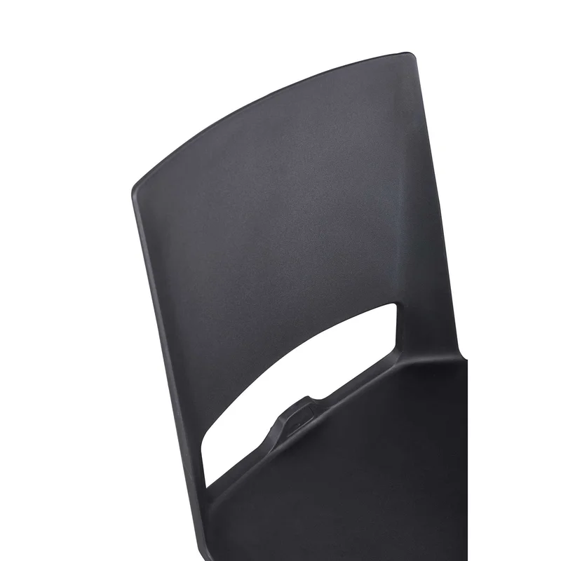 Посетителски стол RFG Sweet Black, полипропилен, до 120 kg, черен, 4 броя в комплект