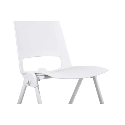 Посетителски стол RFG Sweet White, полипропилен, до 120 kg, бял, 4 броя в комплект