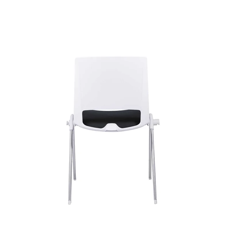 Посетителски стол RFG Sweet Chrome White, дамаска и полипропилен, до 120 kg, черен, 4 броя в комплект