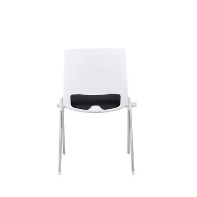 Посетителски стол RFG Sweet Chrome White, дамаска и полипропилен, до 120 kg, черен, 4 броя в комплект