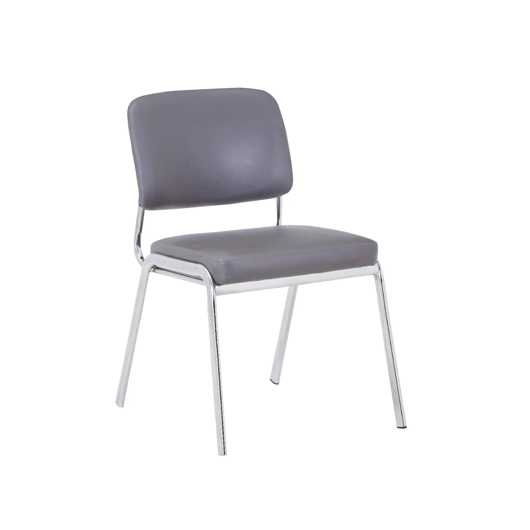 Посетителски стол RFG Slow M, екокожа, метална основа, до 120 kg, сив