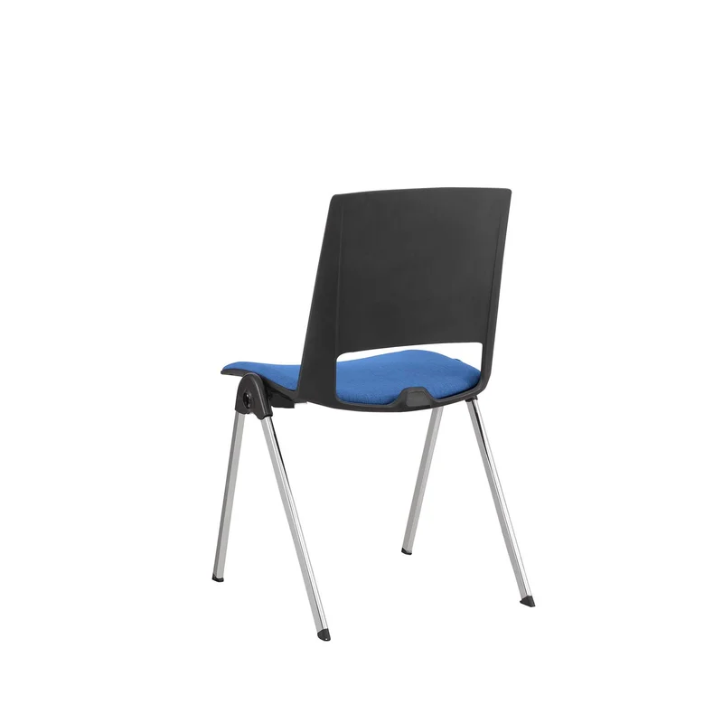 Посетителски стол RFG Sweet Chrome Black, до 120 kg, син, 2 броя в комплект