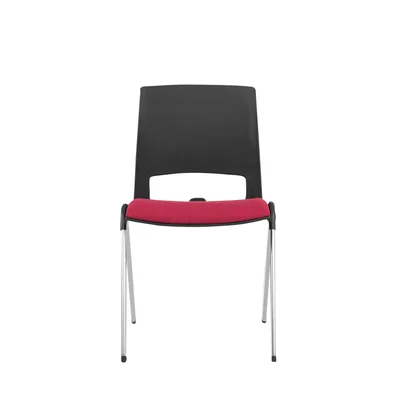 Посетителски стол RFG Sweet Chrome Black, текстил, до 120 kg, червен, 2 броя в комплект