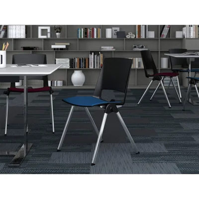 Посетителски стол RFG Sweet Chrome Black, текстил, до 120 kg, червен, 2 броя в комплект