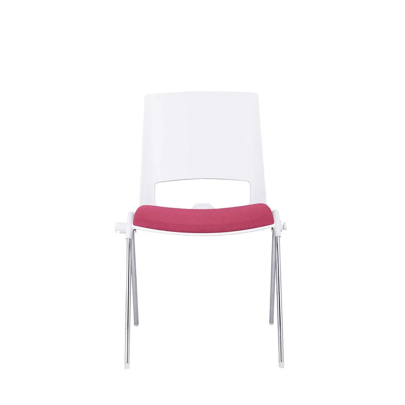 Посетителски стол RFG Sweet Chrome White, текстил, до 120 kg, червен, 2 броя в комплект