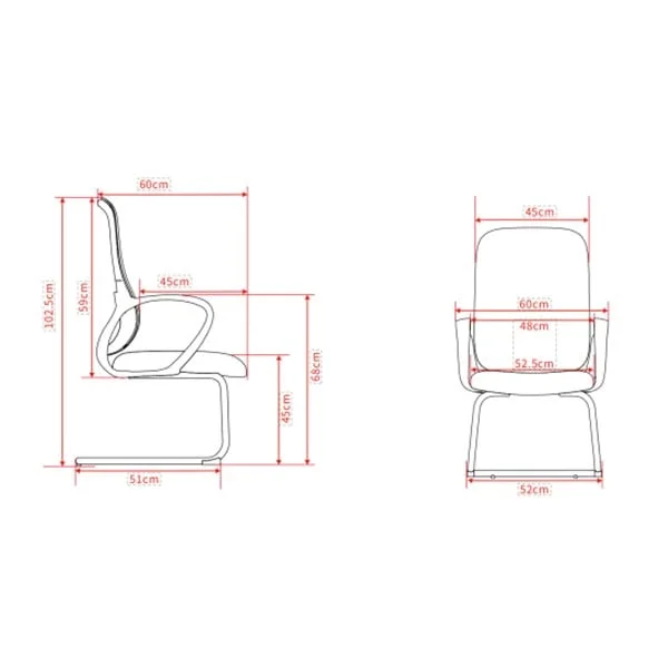 Посетителски стол RFG Mojito M, дамаска и меш, метална основа, до 120 kg, черен