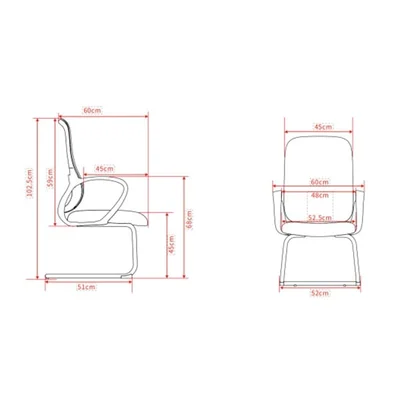 Посетителски стол RFG Mojito M, дамаска и меш, метална основа, до 120 kg, черен