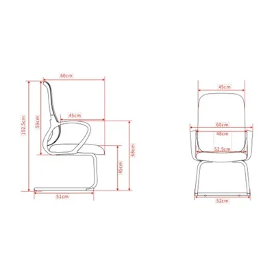 Посетителски стол RFG Mojito M, дамаска и меш, метална основа, до 120 kg, сиво-черен