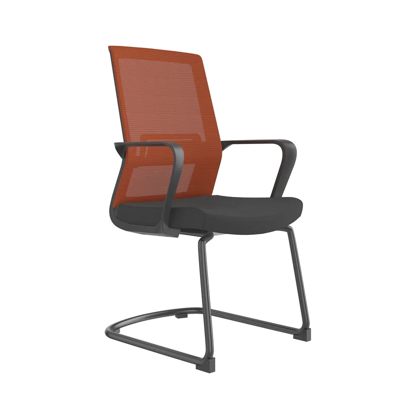 Посетителски стол RFG Smart M, дамаска и меш, до 120 kg, черна седалка, тъмночервена облегалка, 2 броя в комплект