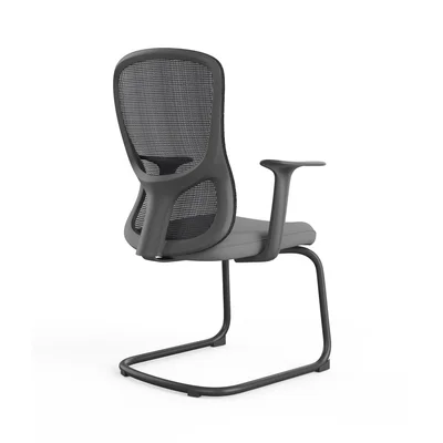 Посетителски стол RFG Smarter M, дамаска и меш, до 120 kg, сива седалка, сива облегалка, 2 броя в комплект