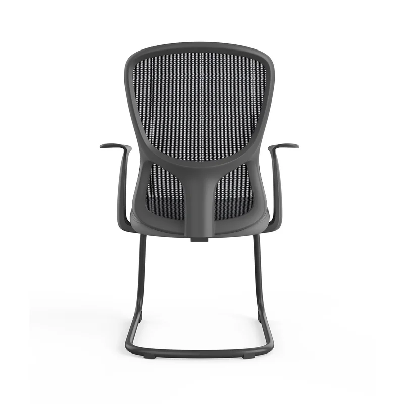 Посетителски стол RFG Smarter M, дамаска и меш, до 120 kg, сива седалка, сива облегалка, 2 броя в комплект