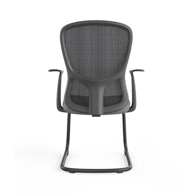 Посетителски стол RFG Smarter M, дамаска и меш, до 120 kg, сива седалка, сива облегалка, 2 броя в комплект