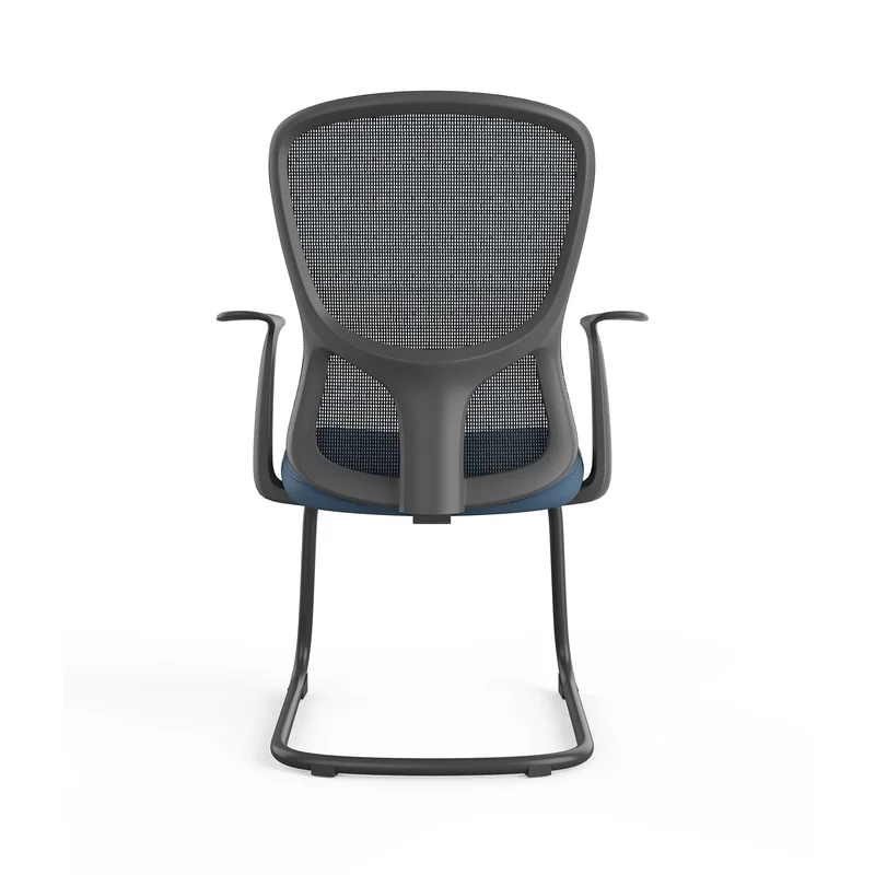 Посетителски стол RFG Smarter M, дамаска и меш, до 120 kg, тъмносиня седалка, тъмносиня облегалка, 2 броя в комплект