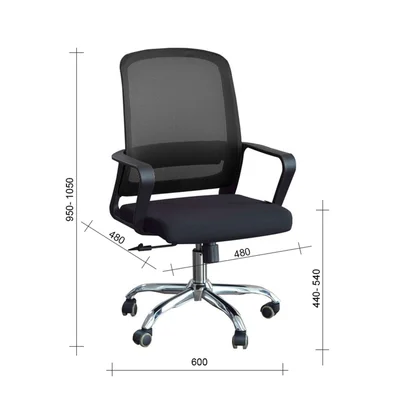 Офис стол RFG Parma Black W, дамаска и меш, до 120 kg, черна седалка, синя облегалка, сглобена мостра