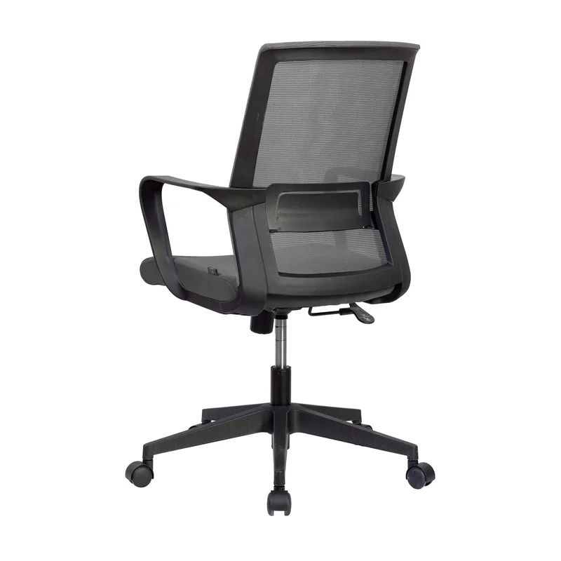 Офис стол RFG Smart W, дамаска и меш, Tilt механизъм, до 120 kg, тъмносива седалка, сива облегалка